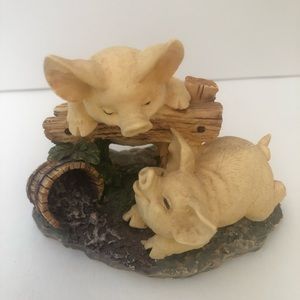 Russ Truffles Two Playful Pigs Resin Figurine